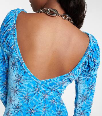 Robe en velours à fleurs | Rabanne