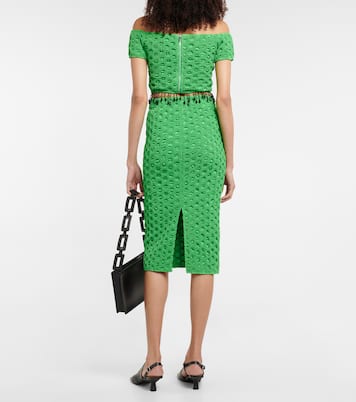 Verzierter Midirock aus Satin | Ganni