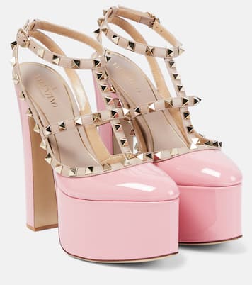 Rockstud patent leather platform pumps | Valentino Garavani