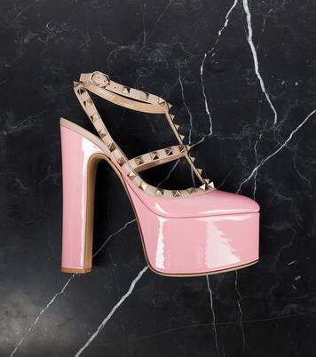 Rockstud patent leather platform pumps | Valentino Garavani