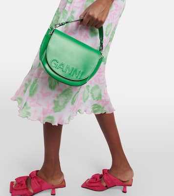 Floral pleated georgette midi dress | Ganni