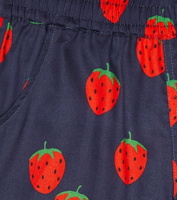 Strawberry printed cotton shorts | Mini Rodini