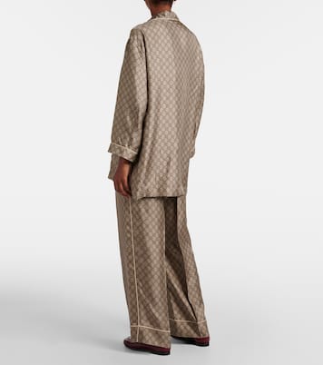 Camicia oversize in seta GG Supreme | Gucci