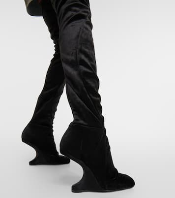 Botas Cantilever de terciopelo | Rick Owens