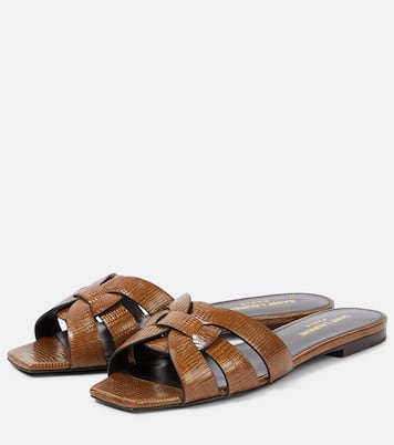 Tribute lizard-effect leather sandals | Saint Laurent