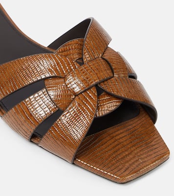 Tribute lizard-effect leather sandals | Saint Laurent