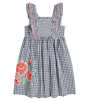 Gingham embroidered cotton dress | Tartine et Chocolat