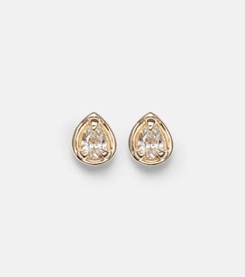 Birthstone Bonbon 14kt gold earrings with diamonds | Stone and Strand