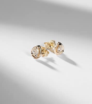 Birthstone Bonbon 14kt gold earrings with diamonds | Stone and Strand