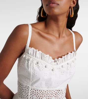 Robe midi Cowrie en coton à broderies anglaises | Ulla Johnson