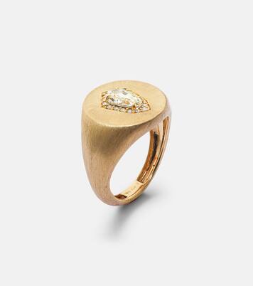 Anello per mignolo Kite in oro 18kt con diamanti | Kamyen