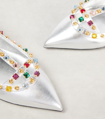 Bailarinas Rockstud de piel adornadas | Valentino Garavani