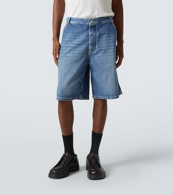 High-rise denim Bermuda shorts | Bottega Veneta