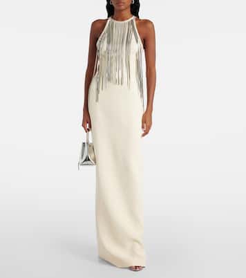 Chain-trimmed crêpe gown | David Koma