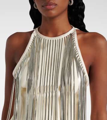 Chain-trimmed crêpe gown | David Koma