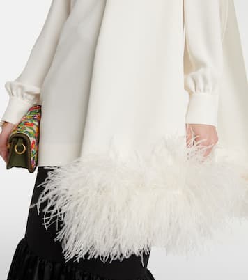 Top en soie à plumes | Valentino