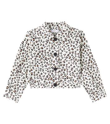 Leopard-print cotton-blend gabardine jacket | Monnalisa
