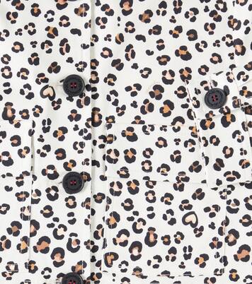 Leopard-print cotton-blend gabardine jacket | Monnalisa
