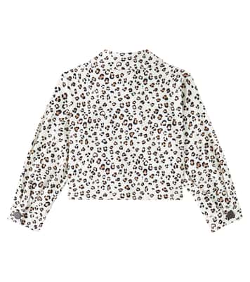 Leopard-print cotton-blend gabardine jacket | Monnalisa
