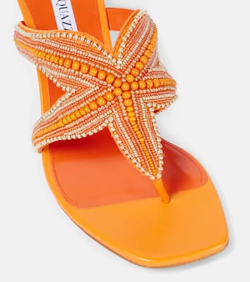 Reef Star beaded leather thong sandals | Aquazzura