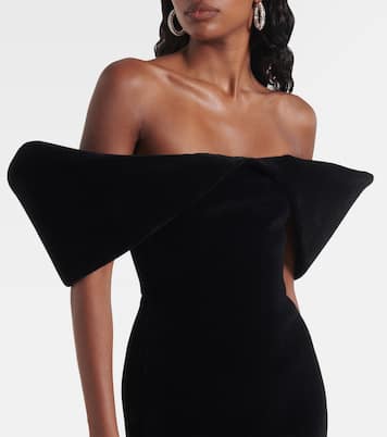 Robe à encolure bardot en velours | David Koma