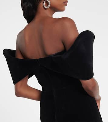 Robe à encolure bardot en velours | David Koma