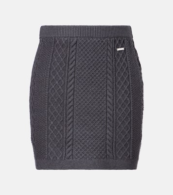 Cable-knit wool and cotton-blend miniskirt | JW Anderson