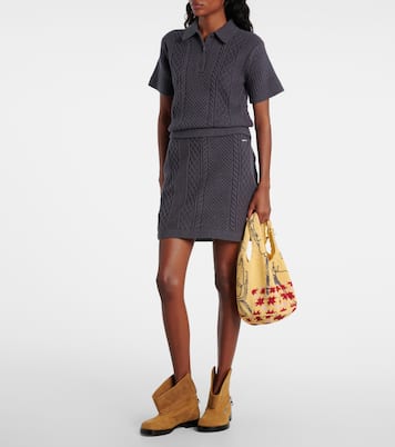 Cable-knit wool and cotton-blend miniskirt | JW Anderson