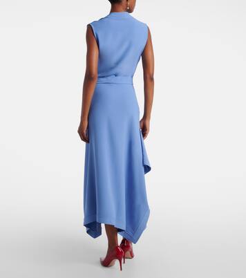 Gancini draped asymmetric cady maxi dress | Ferragamo