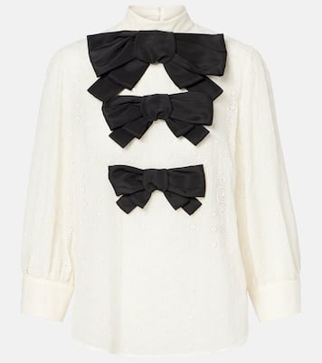 Mossi bow-detail cotton top | Valentino