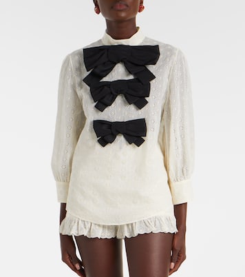 Mossi bow-detail cotton top | Valentino