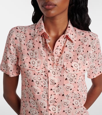 Floral silk-blend shirt | Prada