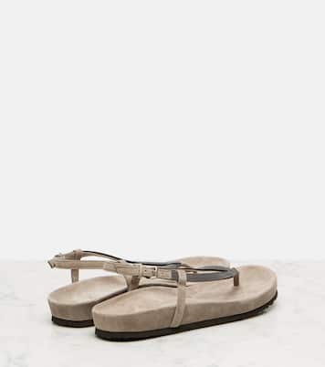 Monili suede thong sandals | Brunello Cucinelli