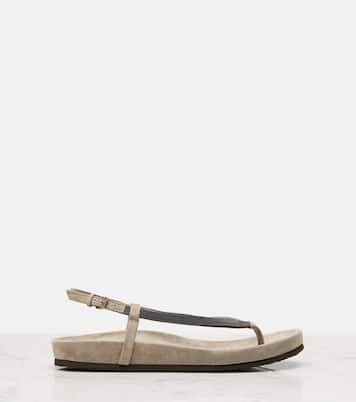 Monili suede thong sandals | Brunello Cucinelli