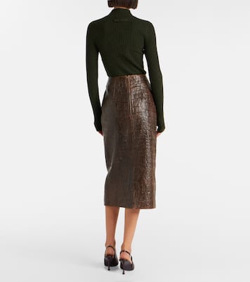 Bleistiftrock Loretta aus Leder | Emilia Wickstead