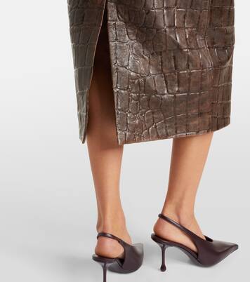 Bleistiftrock Loretta aus Leder | Emilia Wickstead