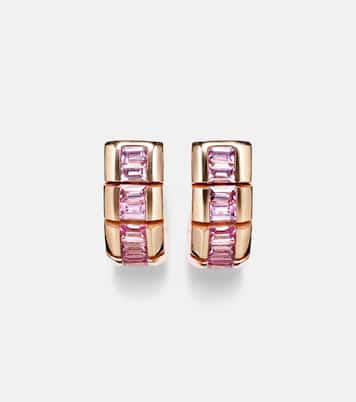 Boucles d'oreilles en or rose 18 ct et saphirs | Shay Jewelry