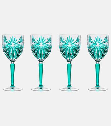Set of 4 floral crystal wine glasses | Les-Ottomans