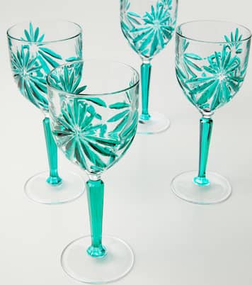 Set of 4 floral crystal wine glasses | Les-Ottomans