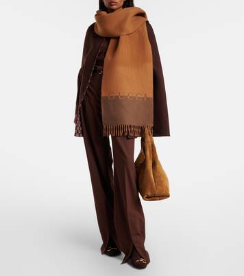 Logo wool and cashmere scarf | Gucci
