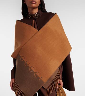 Logo wool and cashmere scarf | Gucci