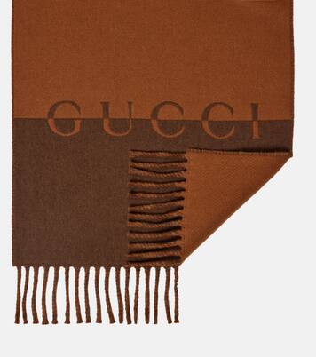 Logo wool and cashmere scarf | Gucci