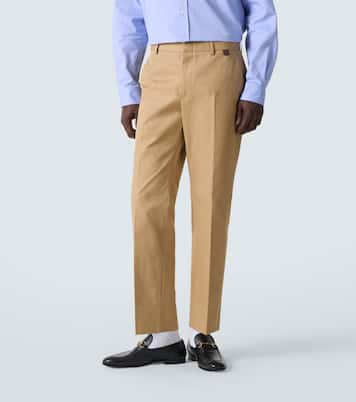 Gerade Mid-Rise-Hose aus Baumwolle | Gucci