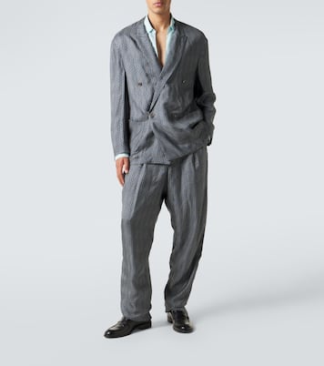 Printed double-breasted blazer | Giorgio Armani