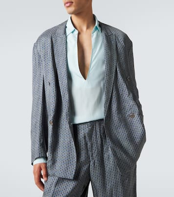 Printed double-breasted blazer | Giorgio Armani
