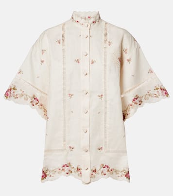 Camicia Patience in lino con stampa floreale | Zimmermann