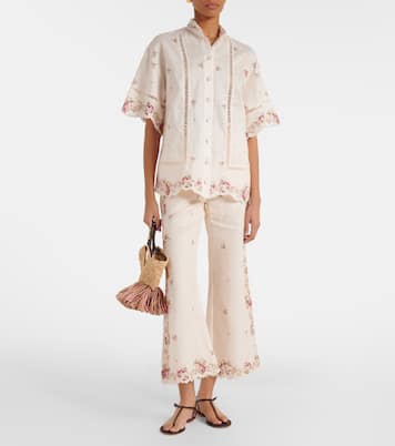 Camicia Patience in lino con stampa floreale | Zimmermann