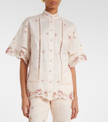 Camicia Patience in lino con stampa floreale | Zimmermann