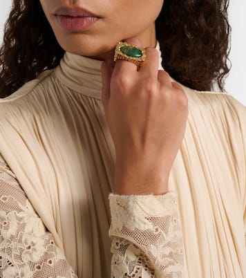 Wisp embellished gold-plated ring | Zimmermann