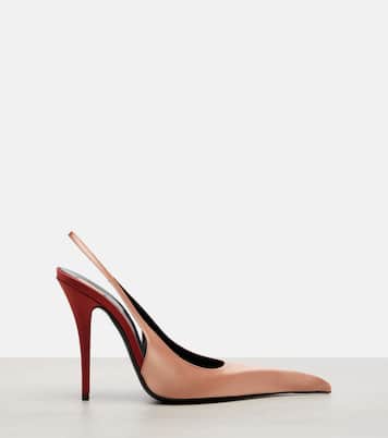 Deroche 110 crêpe satin slingback pumps | Saint Laurent